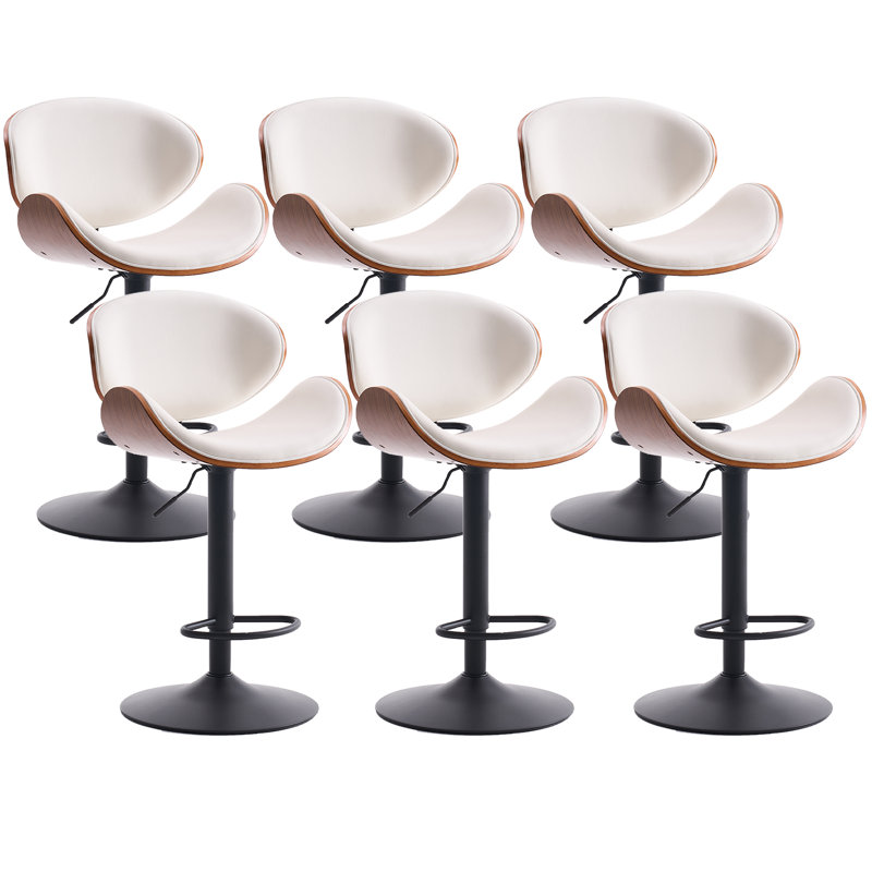 Tabouret de bar pivotant H 24 po, tabouret de bar en similicuir pour îlot de cuisine, tabouret de comptoir à hauteur réglable avec dossier
