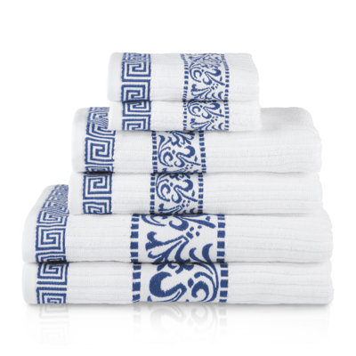BNM Assorted 6-Piece Cotton Modern Decorative Towel Set