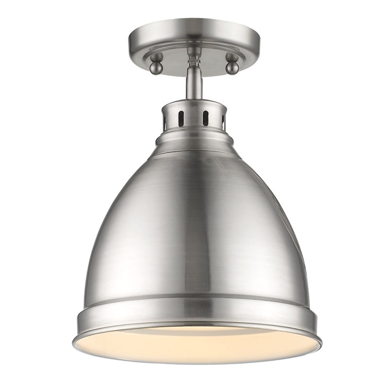 Plafonnier semi-encastré d'extérieur 1 lumière Bowdoinham, Étain, Étain
