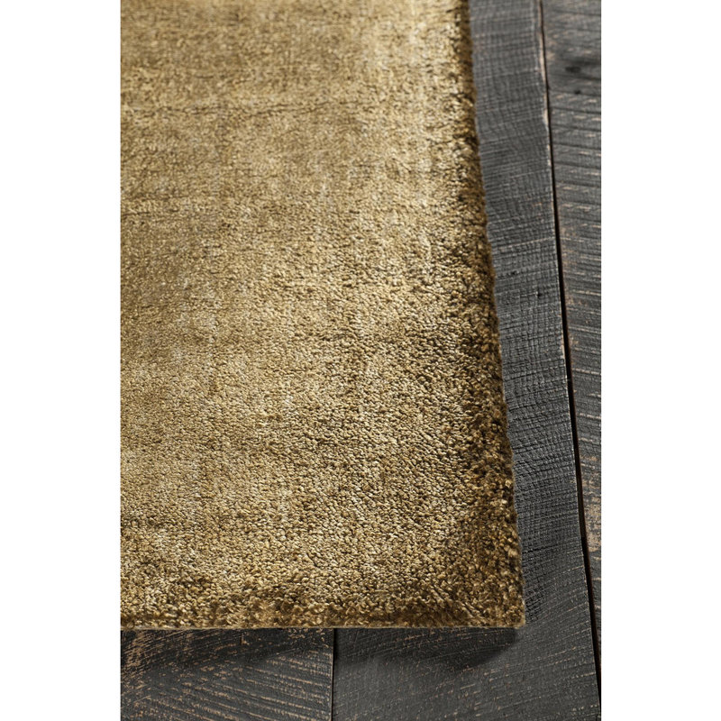 Arae Authentic Hand-Tufted Handmade Gold & Olive Green Contemporary Wool & Viscose Area Rug, 5' x 7'