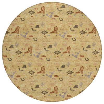 Machine Washable Indoor/Outdoor Chantille ACN2562 Novelty Rug