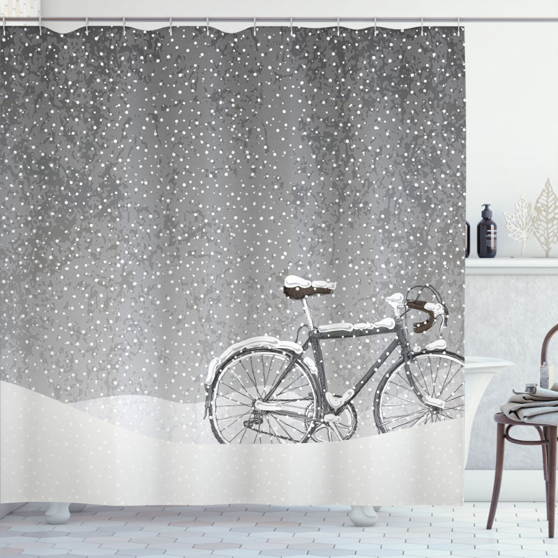 Ensemble de rideau de douche et crochets Winter, H 70 po x l 69 po