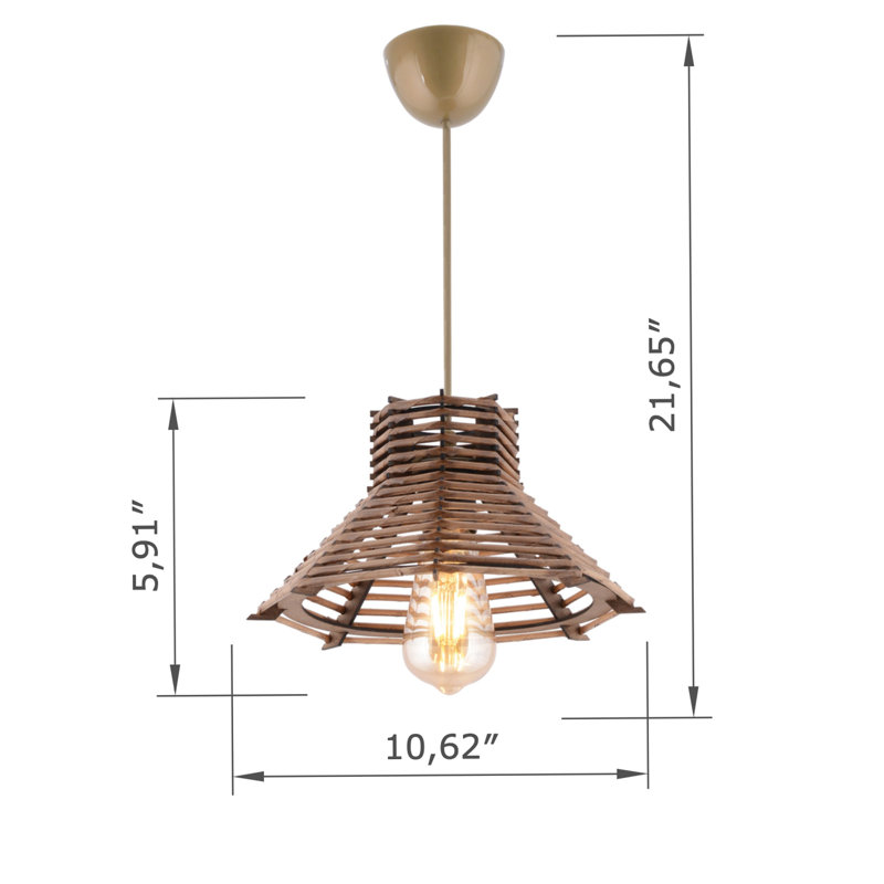 Adjustable Cable Wooden Body Pendant