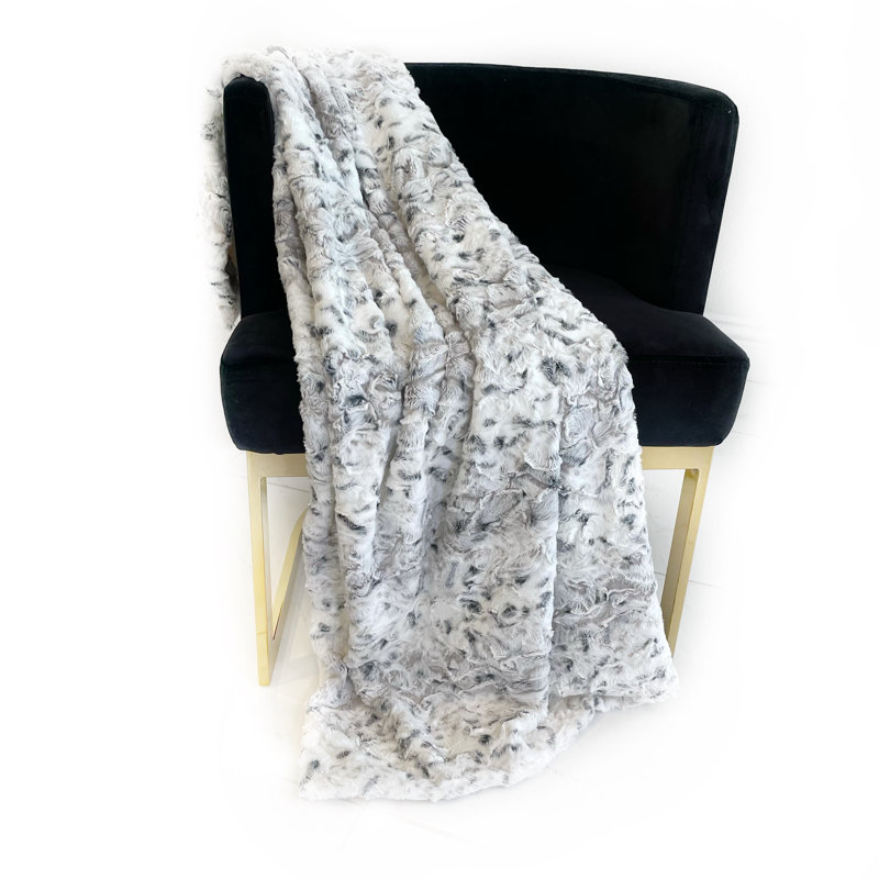 Couverture en fausse fourrure Plutus, L 60 po x L 96 po, Alliage