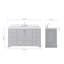 Ensemble de meuble-lavabo simple 60,25 po avec plateau en quartz Abshire-94668805