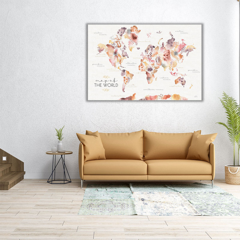«Desert Blooms Map», reproduction d'art sur toile, H 24 po x l 36 po