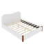 King Size Upholstered Platform Bed Frame with Headboard, Wood Support Legs, Solid Wood Slats, No Box Spring, Easy Assembly, White-307182459-307182456
