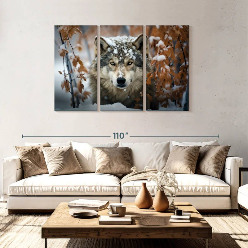Brampt Gray Wolf In The Snow, 48" H x 74" W