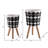 Balmorhea Resin and Wood Planters with Ribbed Design and Magnesia Construction, Set of 2-400475355-400475353