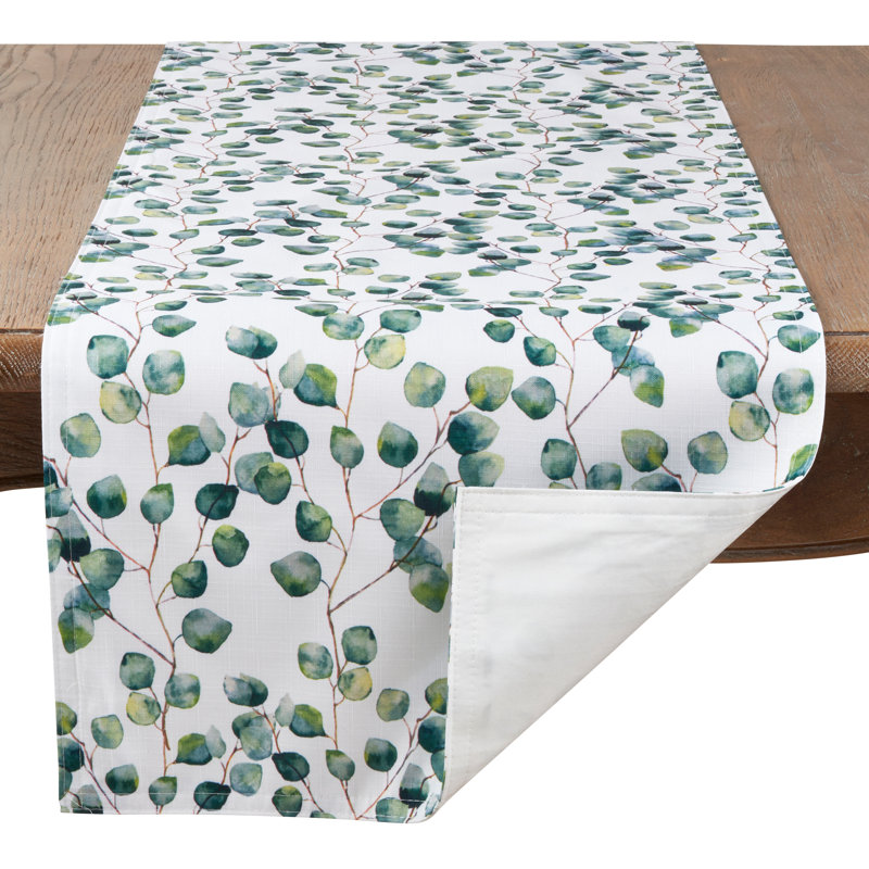 Chemin de table eucalyptus leaf Schlemmer, 16 po x 72 po