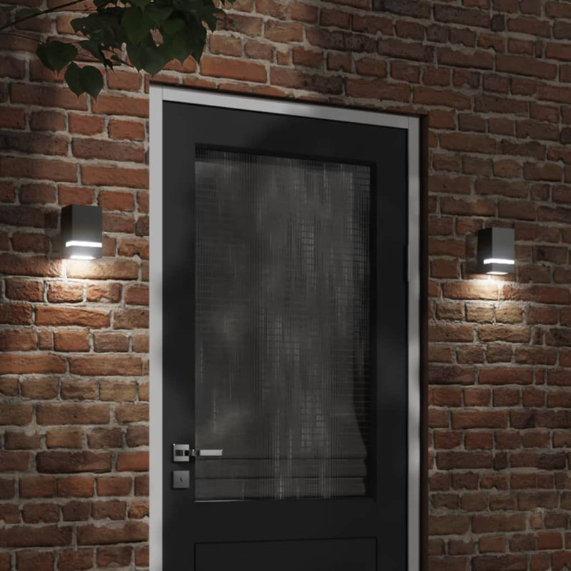 Ronella Outdoor Wall Lights 2pcs Black Stainless Steel