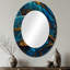 «Rahab Blue and Gold Melody Of Boho I», miroir décoratif en plumes Boho, miroir mural traditionnel, impression d'art en métal-346504432-346504433