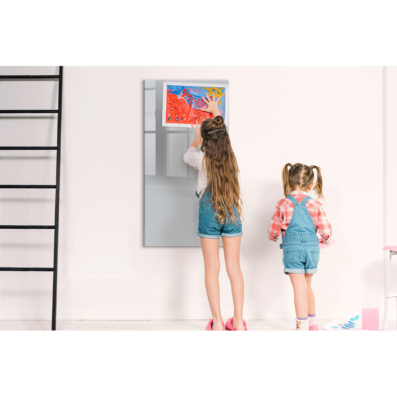 Magnetic Glass Dry Erase Board, Light Grey