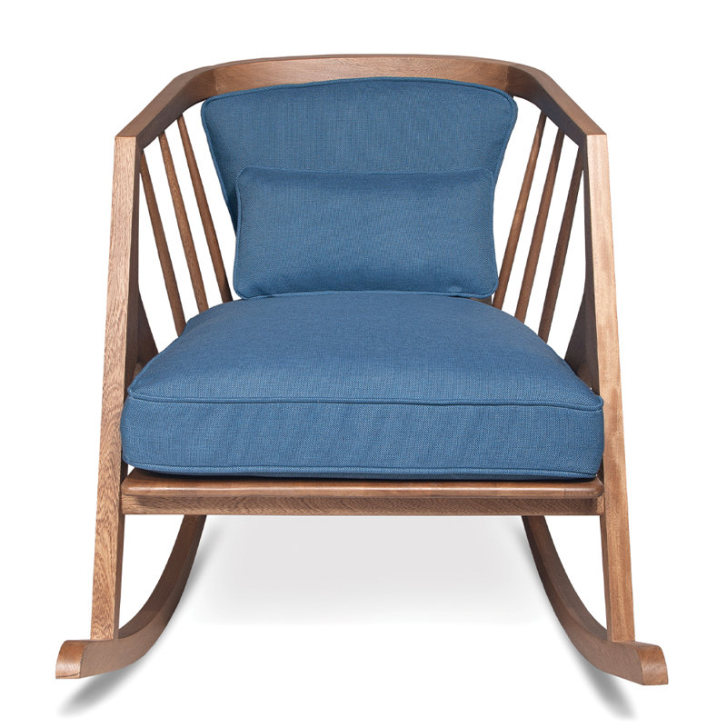 Chaise berçante en bois massif Victoria, Naturel, Drom 42
