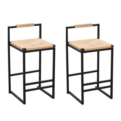 Hanar 25.94'' H Genuine Leather Upholstered Metal Side Chair