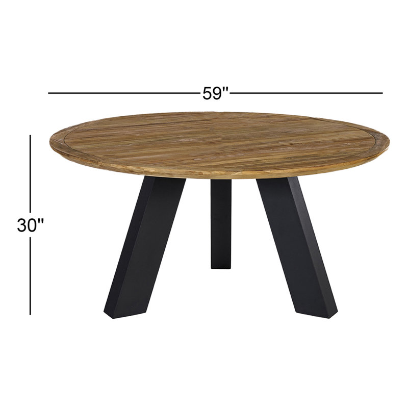 Lerna Indoor/Outdoor Round Teak Dining Table