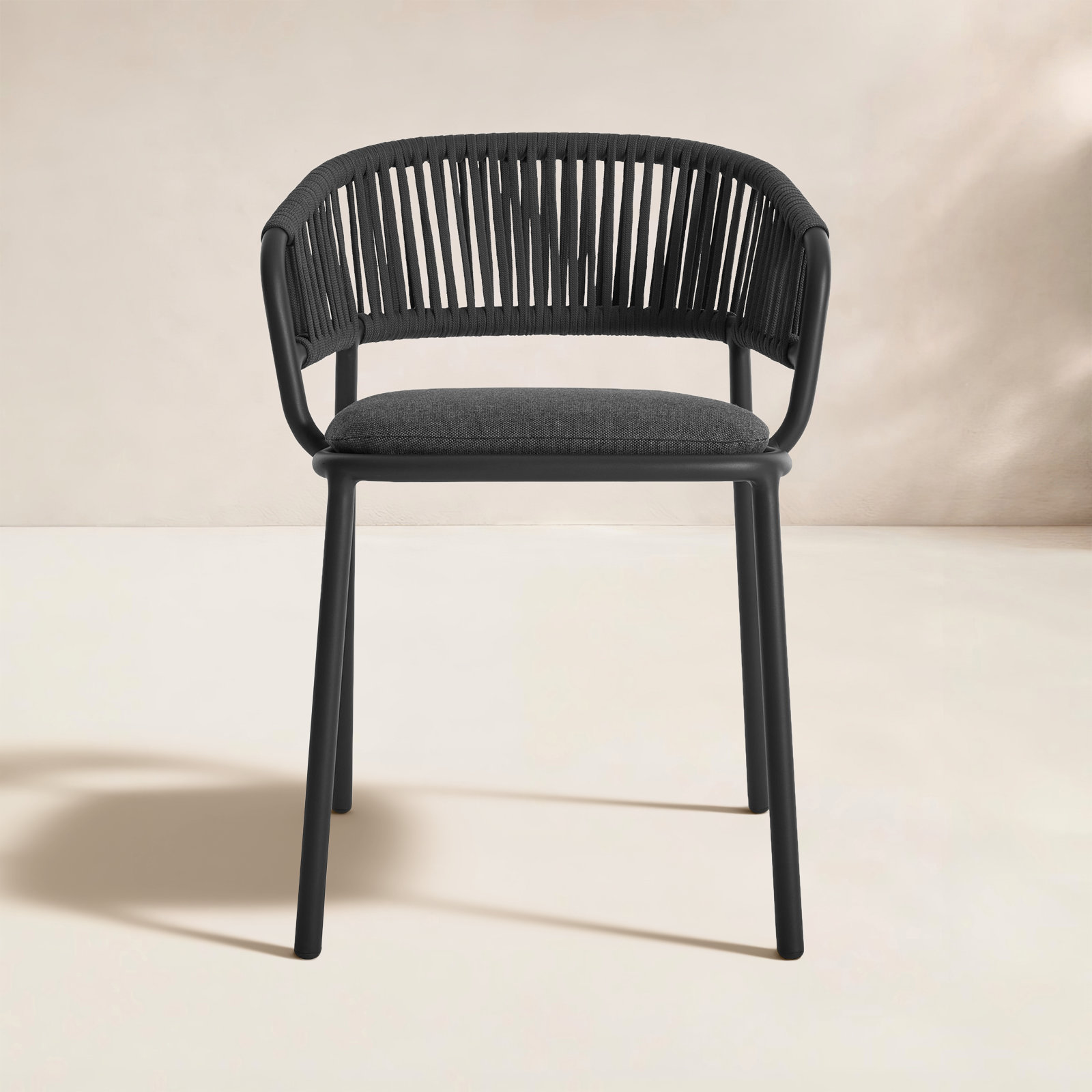 Mate Premium All-Weather Wicker Outdoor Dining Armchair with Sunbrella® Cushion, Toohey Charcoal
