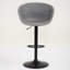  Tabouret de bar pivotant réglable, chaise de hauteur comptoir en similicuir de style Mid-Century avec dossier ergonomique et base en métal noir, gris