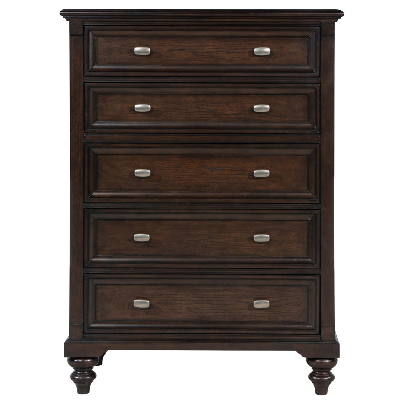 Commode 5 tiroirs Andover Chêne foncé