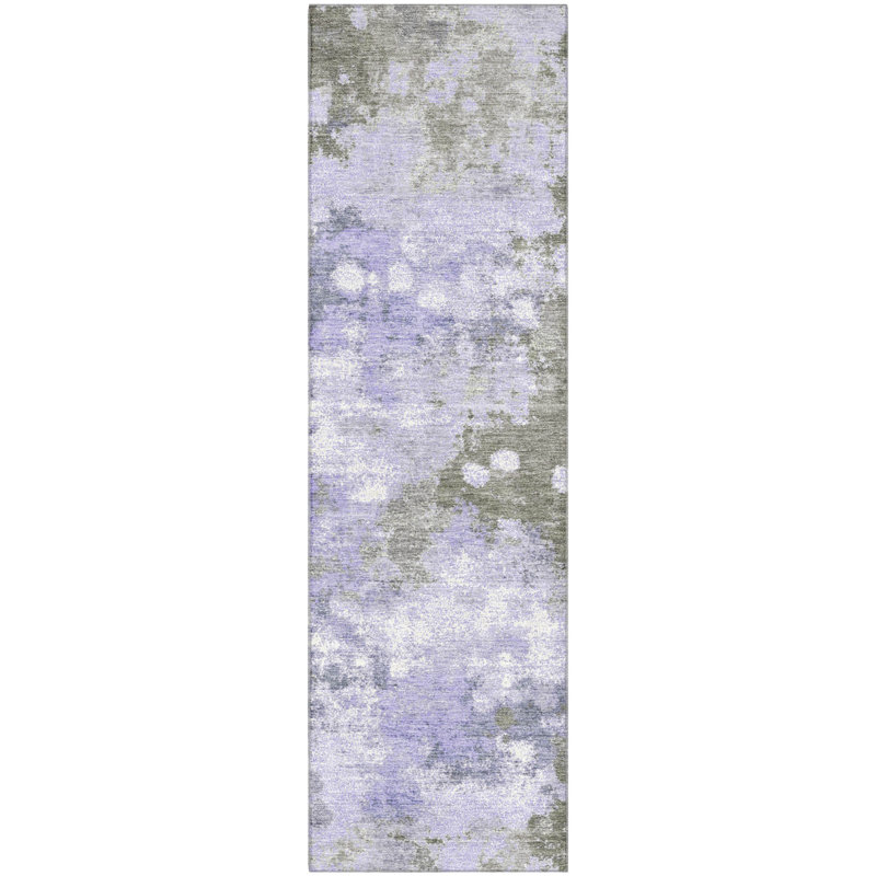 Premium Machine Washable Mouton AMF1992 Abstract Rug, Runner 2'3" x 7'6"