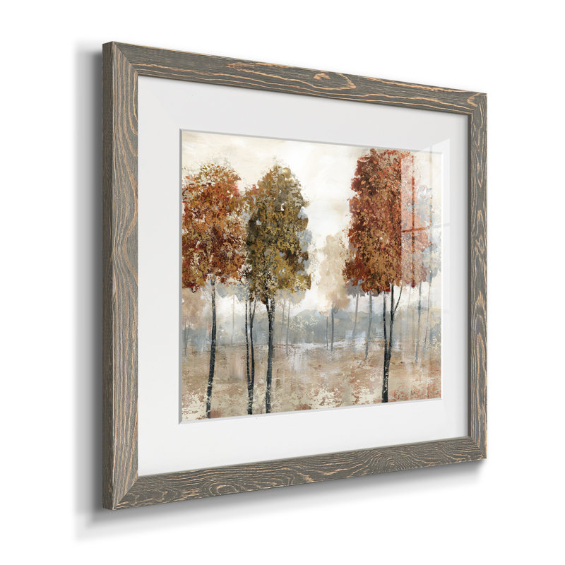 Trees of Copper Mountain - peinture encadrée, H 31 po x l 44 po x P 1 po, Encadré gris