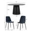 Ensemble de table de salle à manger pour 4 personnes avec table ronde et 4 chaises rembourrées en chenille-1275232243