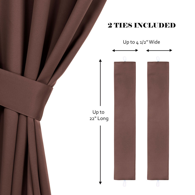 Paire de rideaux obscurcissant avec œillets Millendon, Cappuccino, Œillets l 46 po x L 84 po