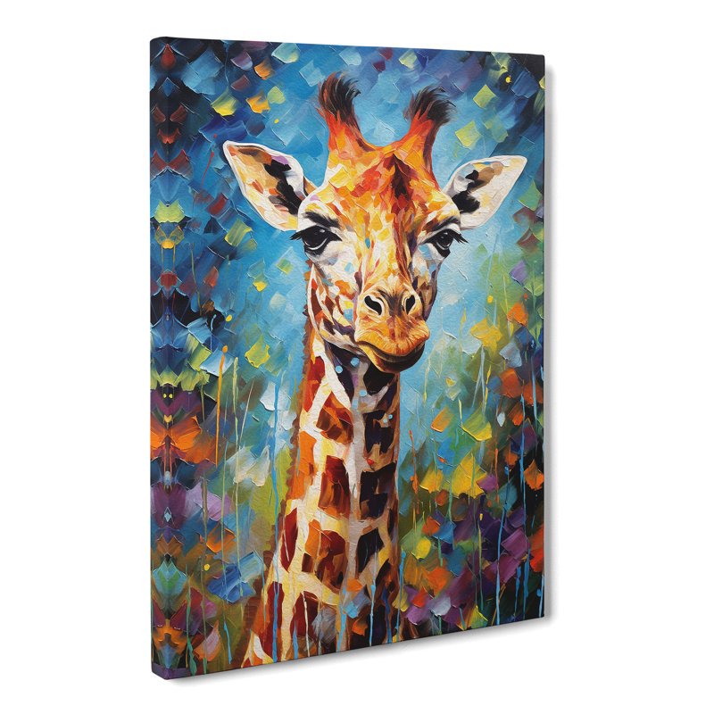 Giraffe Impressionism No.3 - Wrapped Canvas