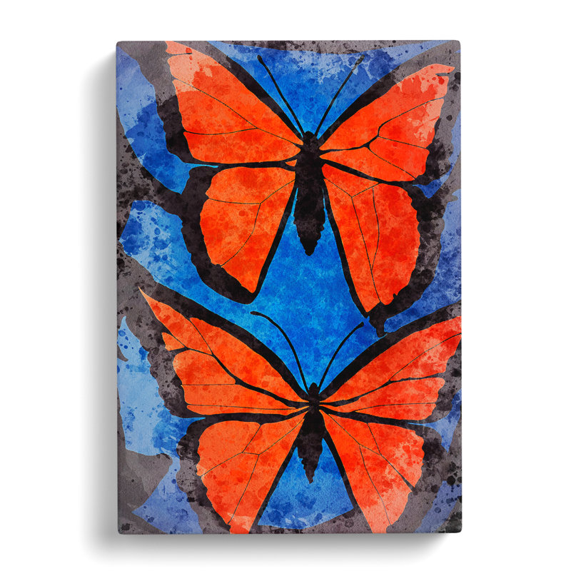 Watercolour Butterflies No.1 - Wrapped Canvas, 50cm H x 35cm W x 3cm D