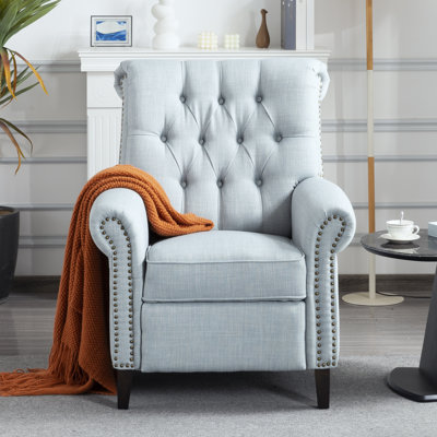 29.92" Manual Push Back Recliner With Nailhead Trim