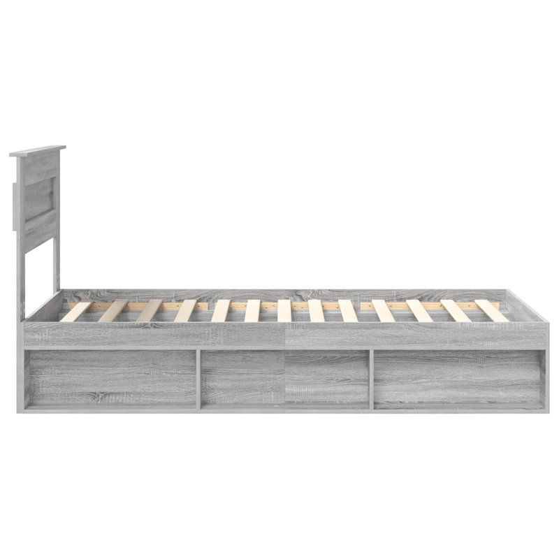 Solid Wood Bed, Small Single (2'6), Grey Sonoma
