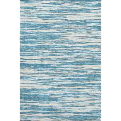 Premium Machine Washable Prisco Teal Rug
