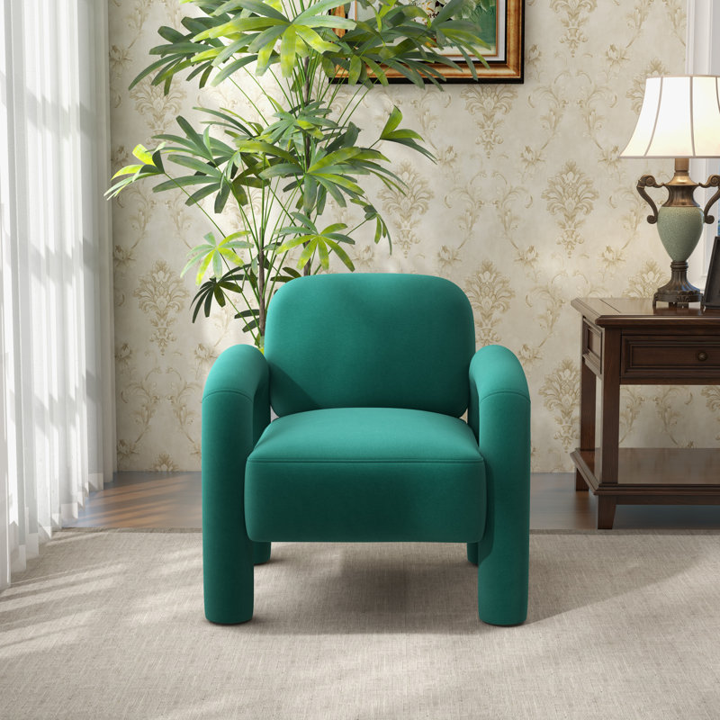 Velvet Armchair, Dark Green