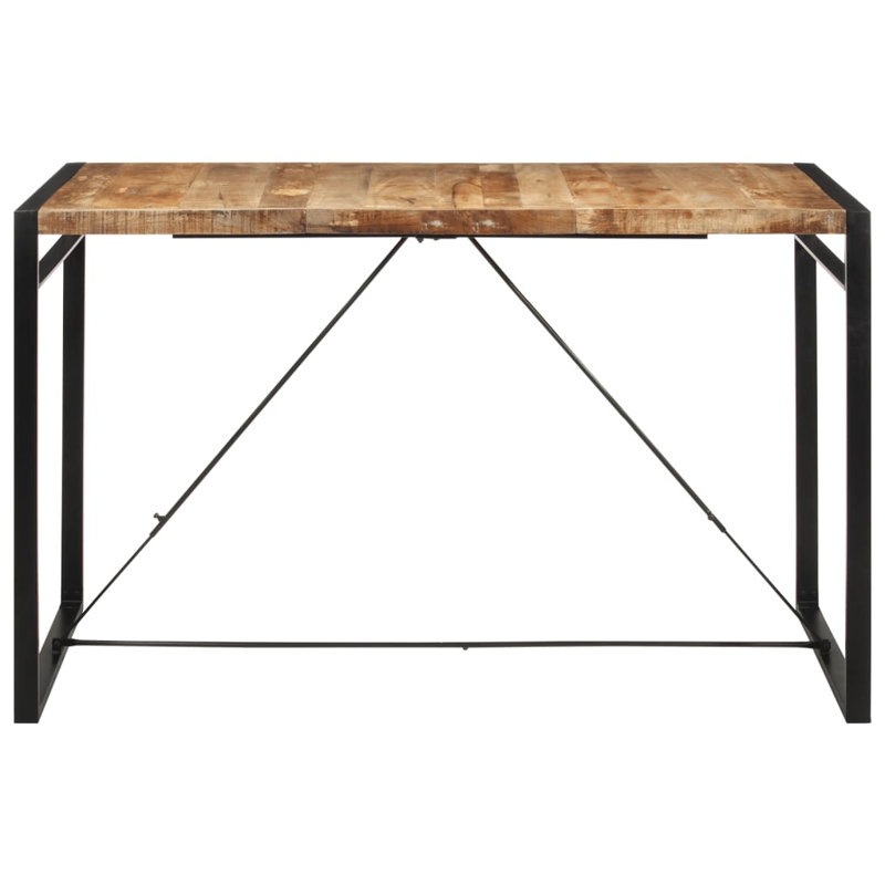 Bar Table Kitchen Dining Room Pub Table Bistro Table Solid Mango Wood, 43.3"H x 68.9"L x 35.4"W, Light Brown