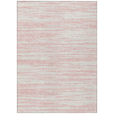 Tapis intérieur lavable abstrait 10 pi x 14 pi rose et ivoire