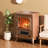 Pensa 22" Freestanding Electric Fireplace Heater Stove W/ Realistic LED Flames Overheat Protection 750W/1500W 16.25" X 11" X 21.5"-1535392199