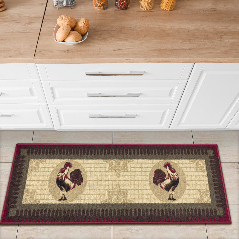 Tapis de couloir de cuisine antidérapant Siesta Rooster Design