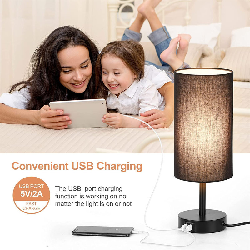 Metal Table Lamp, Black, Black