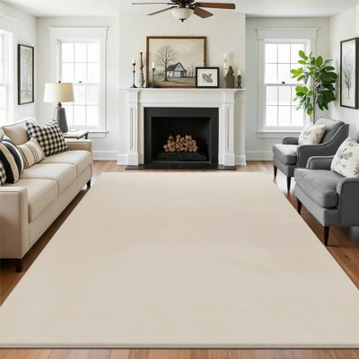 Silky Soft Faux Rabbit Fur Area Rug