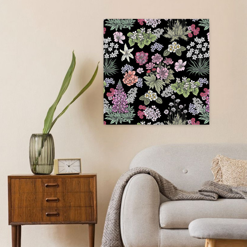 Art contemporain Art floral printanier, H 24 po x l 24 po