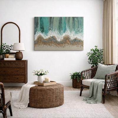 «Ocean Shoreline Waves», impression sur toile, impression sur toile encadrée