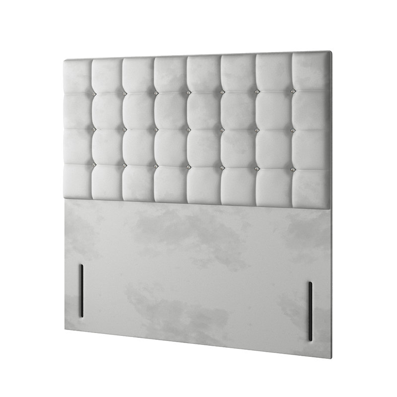 Galarza Upholstered Divan Bed, Double (4'6), Silver, 4 Drawers