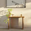 Console moderne en bois massif avec pieds cannelés - finition noyer, table d'entrée pour vestibule ou couloir, style maison de campagne-1282222857