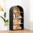 43" Tall 4 Black Arched Bookcase, Storage, Elegant Design, , Tipping, Versatile Decorative Piece Shelf, Height, Storage Space, Stylish Appearance, Robust Construction,