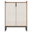29.5" Shoe Cabinet, 5-Tier, Doors for Entryway - Brown/White