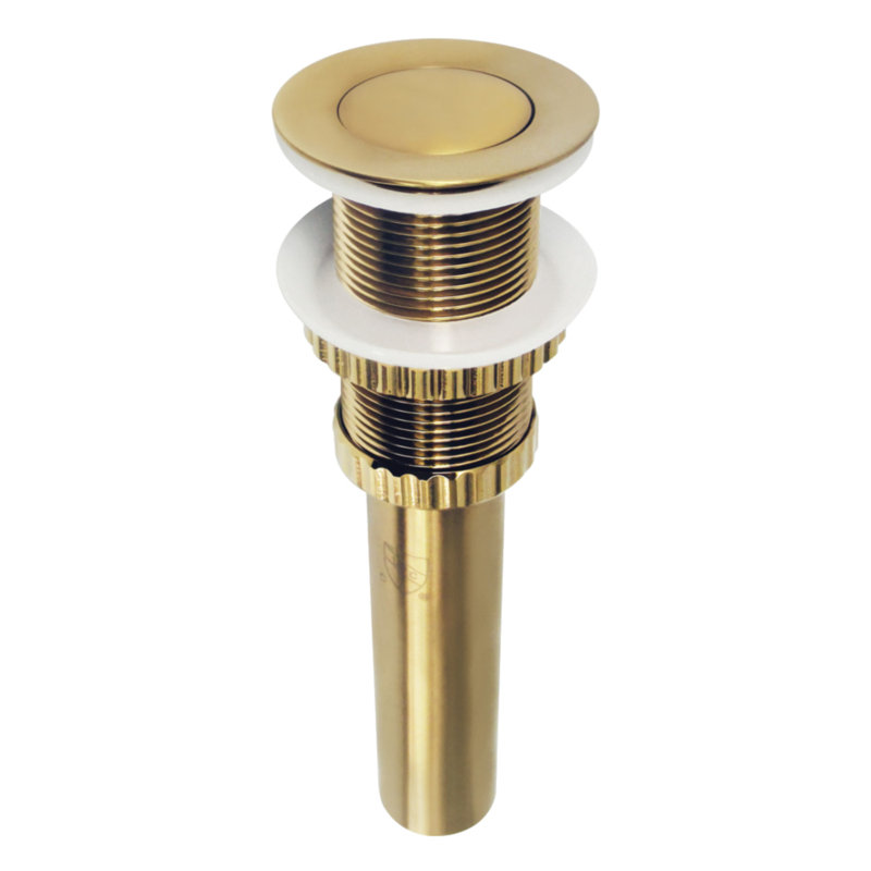 Kingston Brass Coronet Brass Push Pop-Up Bathroom Sink Drain, Brushed Brass