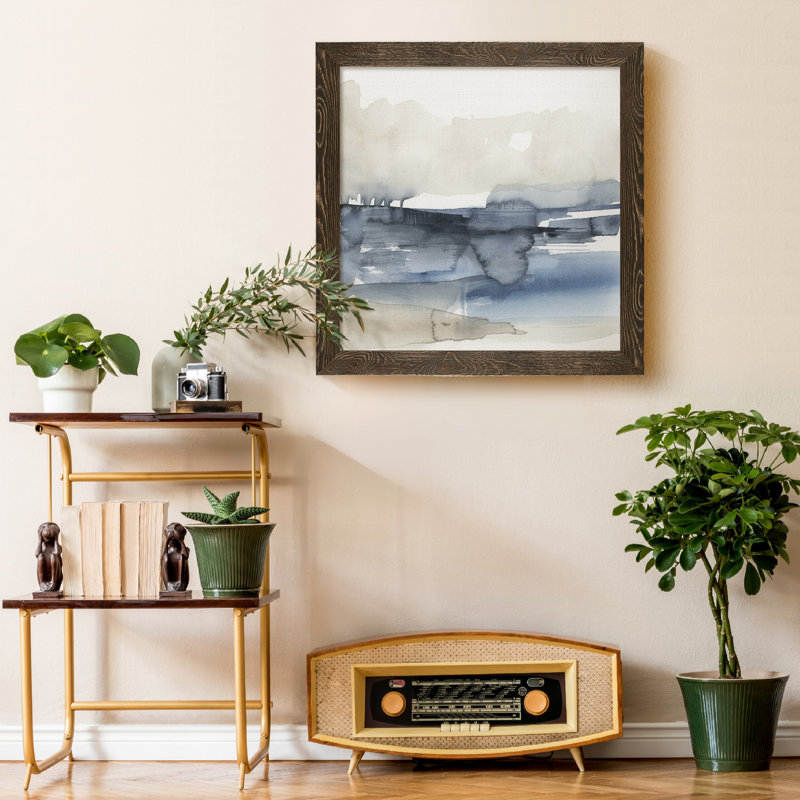 "Fog on the horizon V", reproduction d’art sur toile encadrée, H 31,5 po x l 31,5 po x P 1,5 po, Encadré de bois de noyer