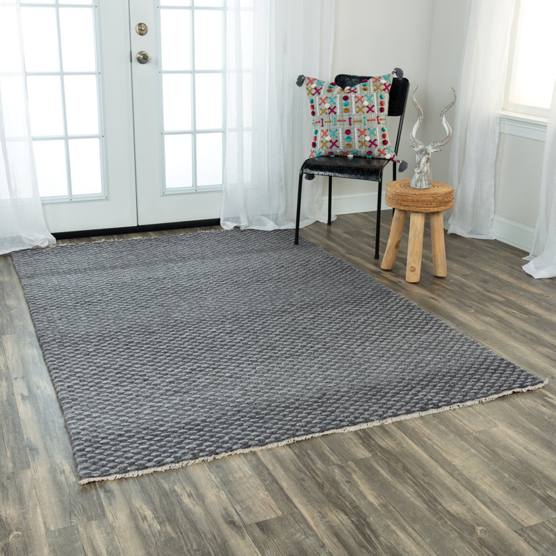 Tapis intérieur gris Aleshire, Rectangle de 5 pi x 7 pi 6 po