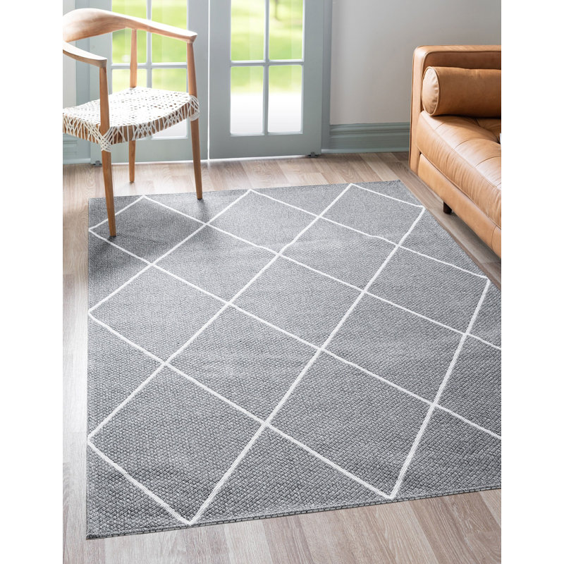 Jago Cotton Geometric Indoor Rug, Rectangle 6'4" x 9'
