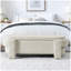 Banc rembourré en lin avec grand espace de rangement pour le salon, le vestibule et la chambre à coucher (51,5 po x 20,5 po x 17 po)-1210928383